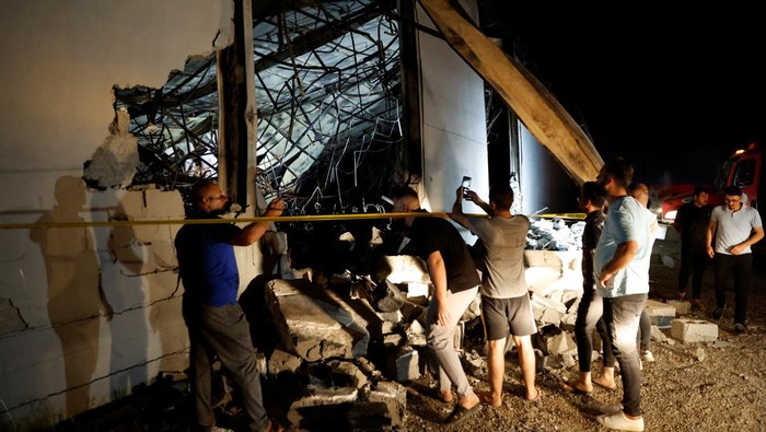 A view of the site following a fatal fire at a wedding celebration, in the district of Hamdaniya in Iraqs Nineveh province, Iraq, September 27, 2023. (REUTERS/Khalid Al-Mousily)