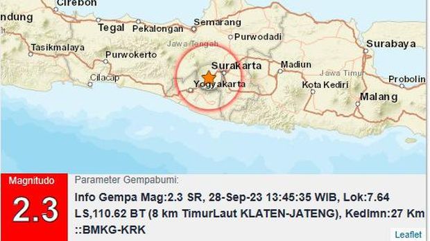 Gempa Klaten, Kamis (28/9/2023).