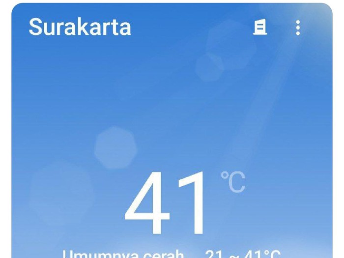 Heboh cuaca di Solo capai 41 derajat Celcius, Kamis (28/9/2023).