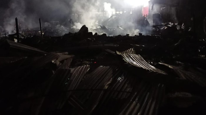 Kebakaran di Pasar Slogohimo Wonogiri berhasil dipadamkan Kamis (28/9/2023) pukul 21.30 WIB.