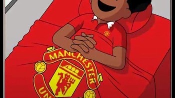 Bahagia banget kayaknya fans Machester United setelah Manchester City kalah. Foto: (Dok. Twitter).