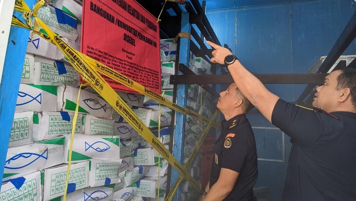 Kementerian Kelautan dan Perikanan menyegel 4 Ton Ikan Salem Impor dari China di Banjarmasin