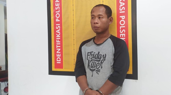 Residivis pencurian HP yang terciduk di kos Pogung, Sleman, Kamis (28/9/2023).