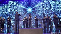 Megahnya panggung BrassBand di segmen Hub Music, Hub Space 2023. (Foto: Andhika Prasetia/detikcom)