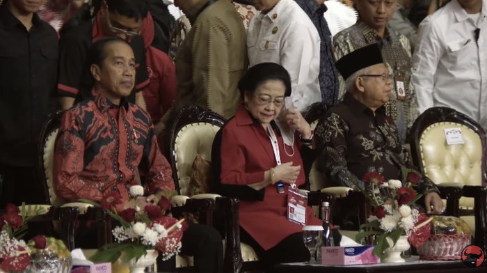 Jokowi Hadiri Rakenas PDIP. (Dok. screenshot YouTube PDIP)