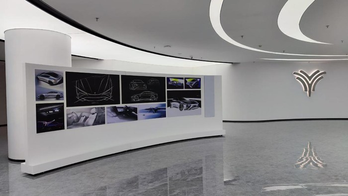 Kantor pusat mobil listrik Neta di Shanghai, China.
