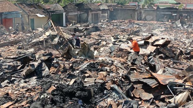 Kondisi Pasar Slogohimo Wonogiri usai terbakar, Jumat (29/9/2023).