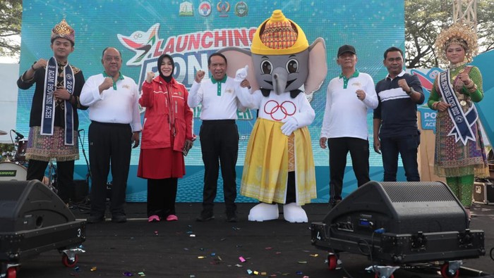 Launching Maskot, Logo, dan Tagline PON Aceh-Sumut untuk wilayah Aceh beberapa waktu lalu