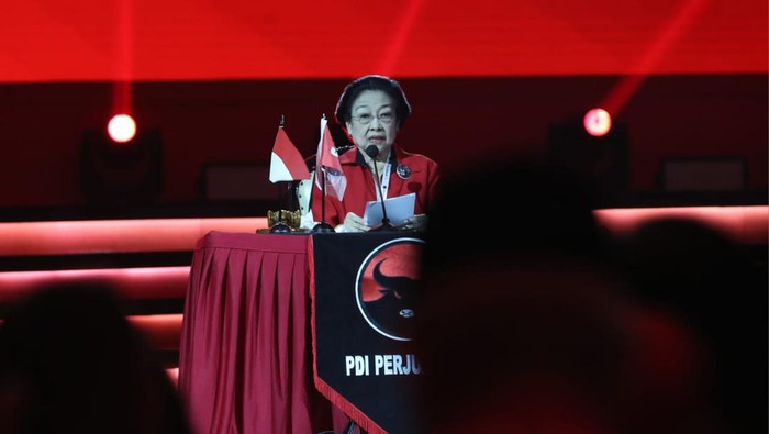 Megawati Soekarnoputri di Rakernas PDIP