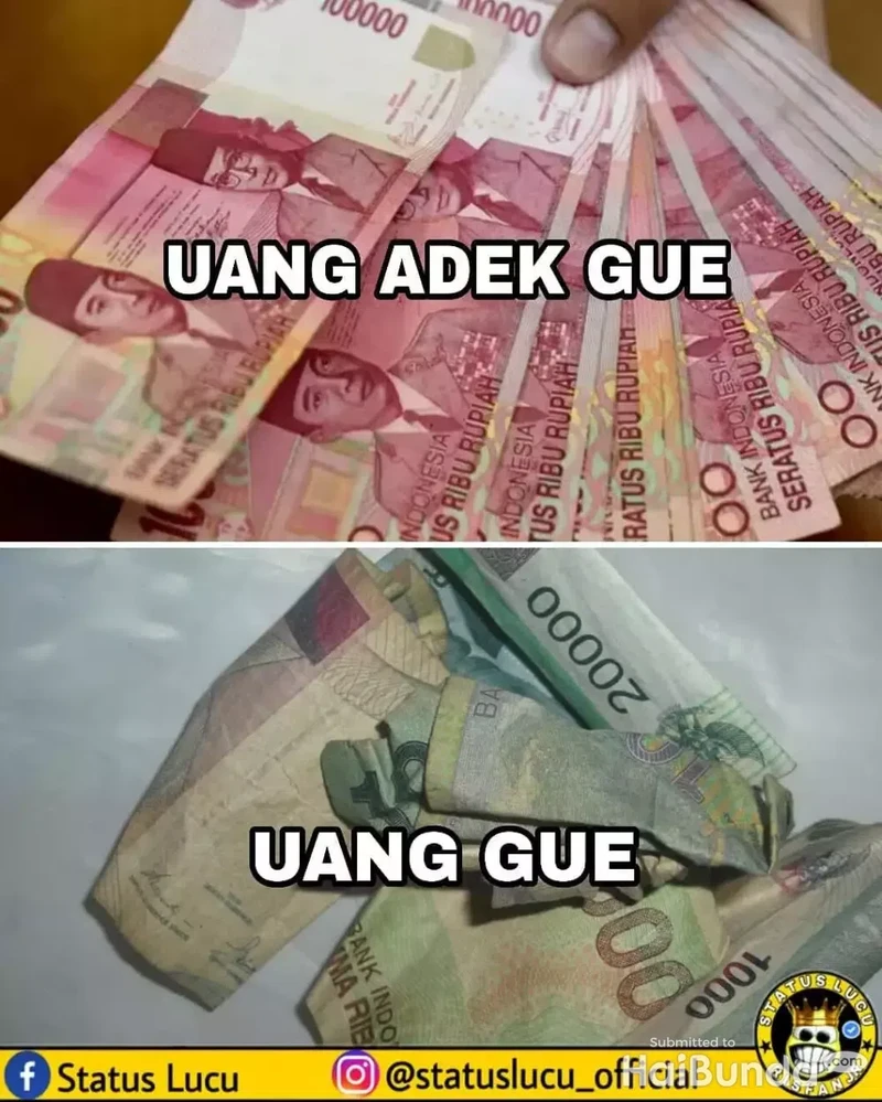 Meme uang berikut ini hasil kekreatifan dari warganet. Emang ya, netizen itu suka ada aja idenya!