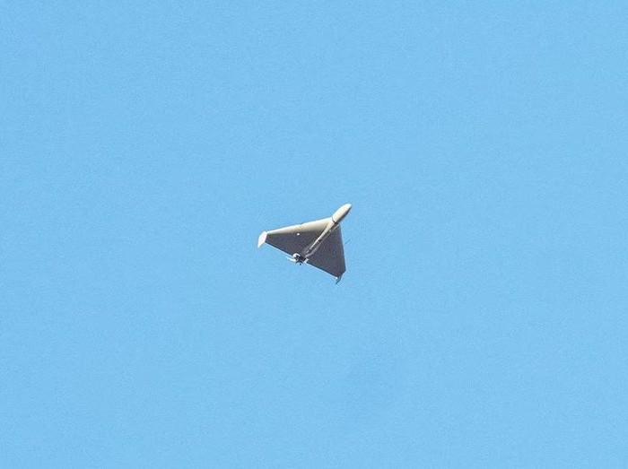 A Russian drone is seen during a Russian drone strike, which local authorities consider to be Iranian made unmanned aerial vehicles (UAVs) Shahed-136, amid Russias attack on Ukraine, in Kyiv, Ukraine October 17, 2022. REUTERS/Roman Petushkov/File Photo Acquire Licensing Rights