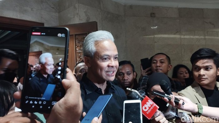 Ganjar Pranowo di JCC, Senayan, Jaksel, 30 September 2023. (Brigitta Belia/detikcom)