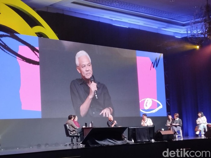 Ganjar Pranowo di JCC, Senayan, Jaksel, 30 September 2023. (Brigitta Belia/detikcom)
