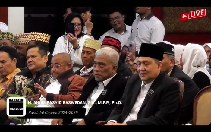 Irjen Pol Napoleon Bonaparte di acara Masyumi dukung Anies. (Tangkapan layar kanal YouTube MasyumiTV)