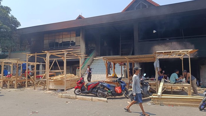 Kondisi Pasar Leuwiliang pascakebakaran, Sabtu (30/9/2023).