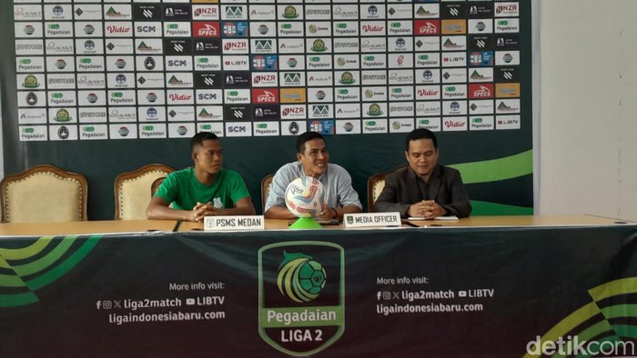 Konferensi pers Liga 2, PSMS Medan Vs PSDS Deli Serdang. (Finta Rahyuni/detikSumut)