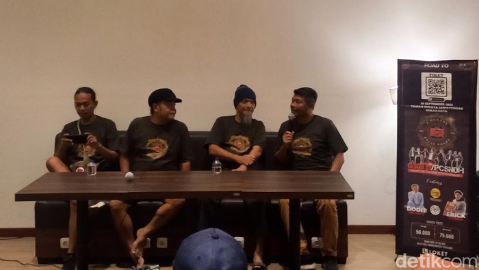 Konferensi pers Pecas Ndahe di QP Coffee Solo, Jumat (29/9/2023).