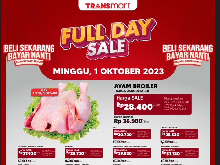 Transmart Full Day Sale 1 Oktober- Harga Daging Ayam