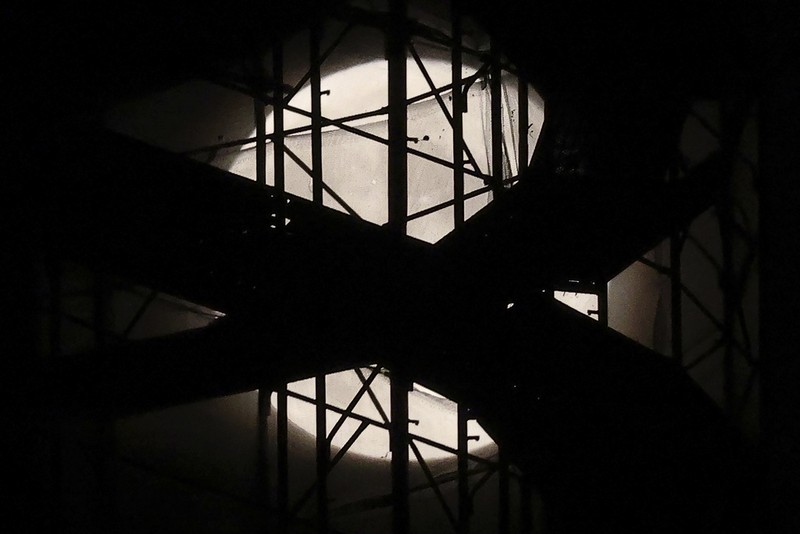 An exhaust pipe from a diesel generator spouts fumes as the September full moon, known as the Harvest Moon, rises in the background, in Beirut, Lebanon, Friday, Sept. 29, 2023. (AP Photo/Hassan Ammar)