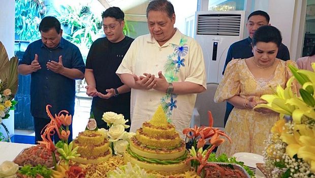 Kejutan Prabowo Subianto di acara syukuran ultah Airlangga Hartarto