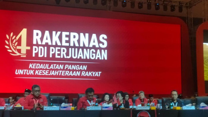 Ketum PDIP Megawati Soekarnoputri di penutupan Rakernas IV (Dwi Rahmawati/detikcom)
