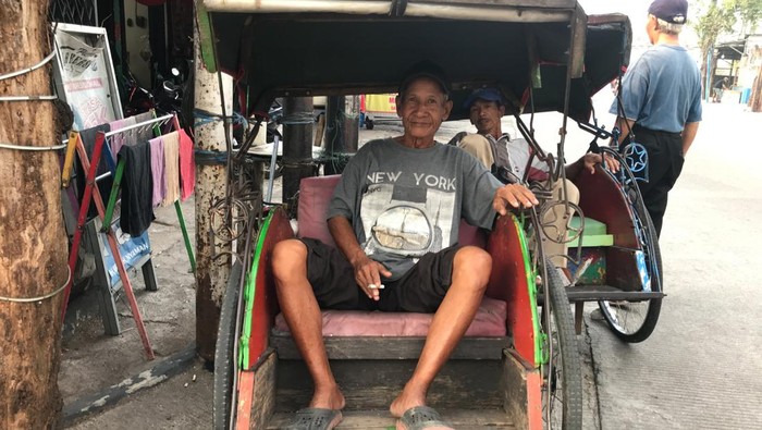 Wahyudi tukang becak (Muhammad Fardan/detikcom)