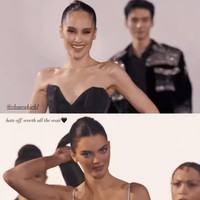 Enzy Storia dan Cinta Laura bahkan satu panggung dengan Kendall Jenner yang juga mewakili LOreal Paris. Foto: Dok. Instagram Cinta Laura, Enzy Storia