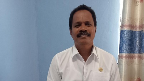 Kepala Dinas Pengendalian Penduduk dan Keluarga Berencana, Pemberdayaan Perempuan, dan Perlindungan Anak Anselmus Yohanes Maryanto di Flores Timur, NTT, Senin (2/10/2023).