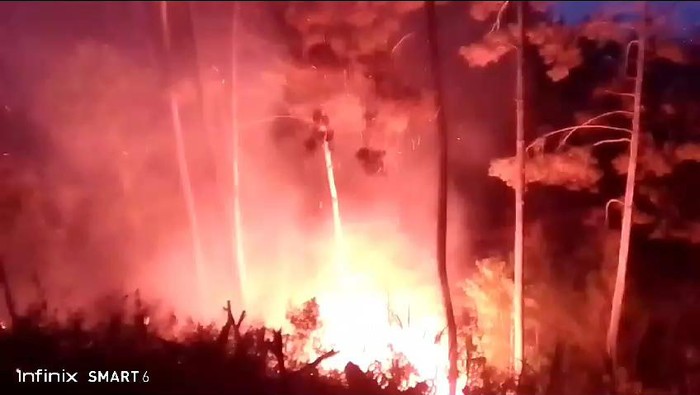 Kebakaran di Gunung Manglayang, Kabupaten Bandung.