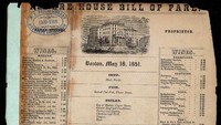 Daftar menu dari restoran mewah di Amerika Serikat ini menampilkan harga makanan yang masih $2. Berlokasi di Boston, menu ini dicetak pada 1851. Foto: Istimewa