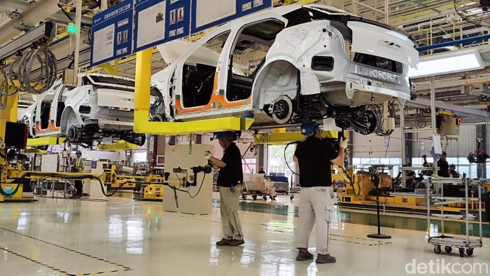 Pabrik mobil listrik Neta di Tongxiang, China.