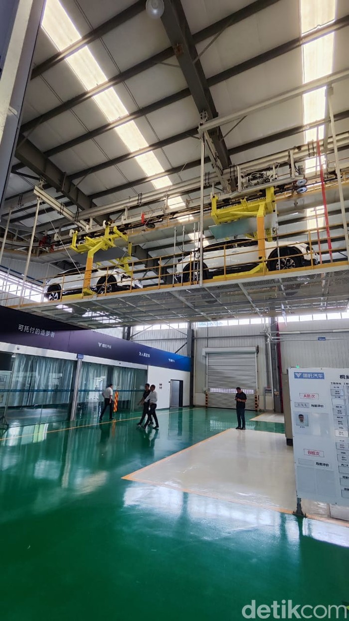 Pabrik mobil listrik Neta di Tongxiang, China. Pabrik mobil listrik Neta di Tongxiang, China.