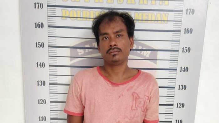 Pelaku pembunuhan tukang kusuk di Kecamatan Medan Barat. (Foto: Istimewa).