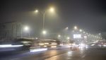 Suasana Malam Kota Palembang Dihantui Kabut Asap