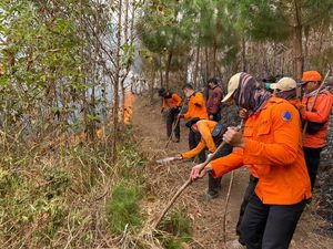 Muncul Titik Api Baru di Kebakaran Gunung Lawu
