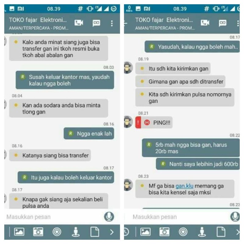 Chat penipu gagal nipu (malah ditipu balik) ini benar-benar di luar nurul. Kena karmanya kan!