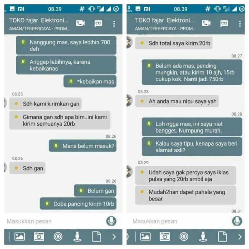 Chat penipu gagal nipu (malah ditipu balik) ini benar-benar di luar nurul. Kena karmanya kan!