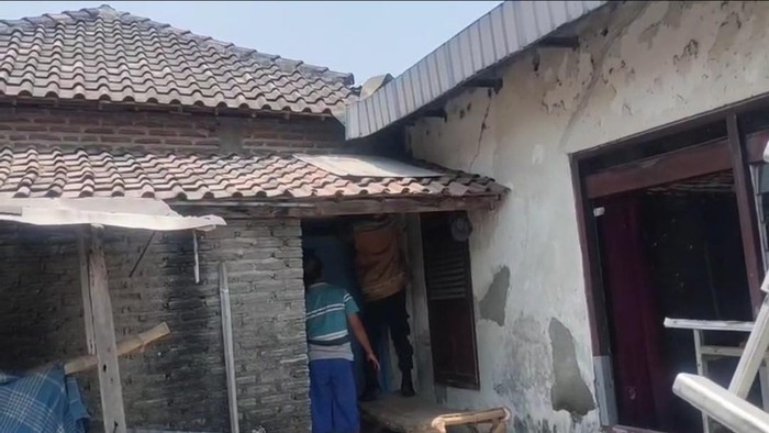 Damkar berhasil menangkap seekor monyet yang berkeliaran di Lamongan