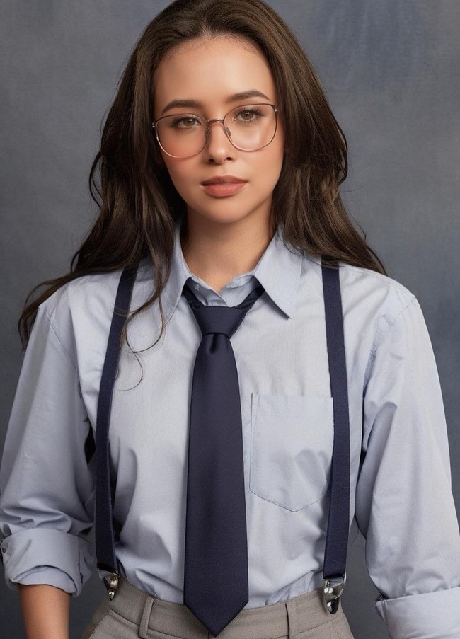 Ayushita jadi anak SMA bergaya androgini pakai tren AI Yearbook. Foto: Instagram/@ayushita