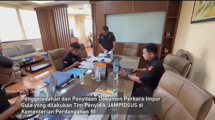 Kejagung geledah kantor Kemendag (tangkapan layar dok Kejagung).