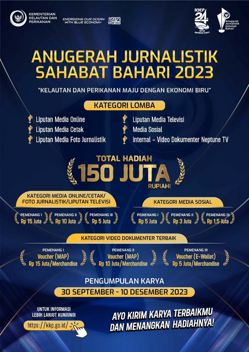 KKP Gelar Lomba Jurnalistik Sahabat Bahari 2023, Hadiah Total Rp 150 Juta