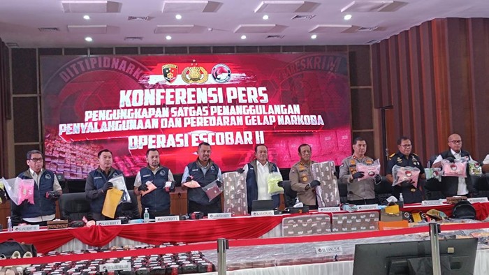Konferensi pers operasi Escobar II (Rizky-detikcom)