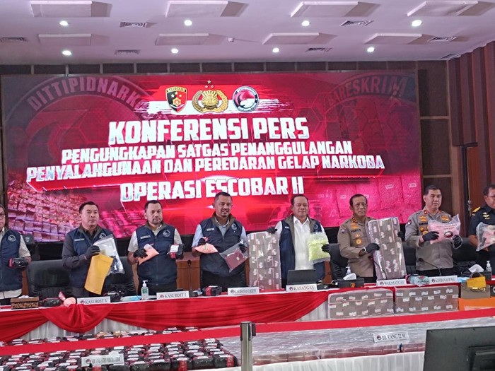 Konferensi pers operasi Escobar II (Rizky-detikcom)