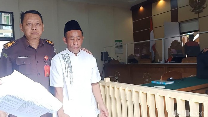 Mbah Slamet dukun Banjarnegara saat di persidangan yang digelar Selsa (3/10/2023).