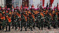 Kekuatan pasukan upacara parade nantinya terdiri dari Kelompok Panji-Panji, 1 Brigade Gabungan, 1 Brigade TNI AD, 1 Brigade TNI AL, 1 Brigade TNI AU, 1 Yon Gabungan Komcad dan Komduk dan Satsik. Sedangkan kekuatan untuk defile pasukan dan alutsista terdiri dari 1 Yon Drumband gabungan Taruna Akademi TNI, Kelompok Panji-Panji, 1 Brigade Gabungan, 1 Brigade TNI, 1 Brigade TNI AD 1 Brigade TNI AL, 1 Brigade TNI AU, 1 Yon Gabungan Komcad dan Komduk, 1 Kompi Pasukan Teatical dan pok Pers Veteran.  