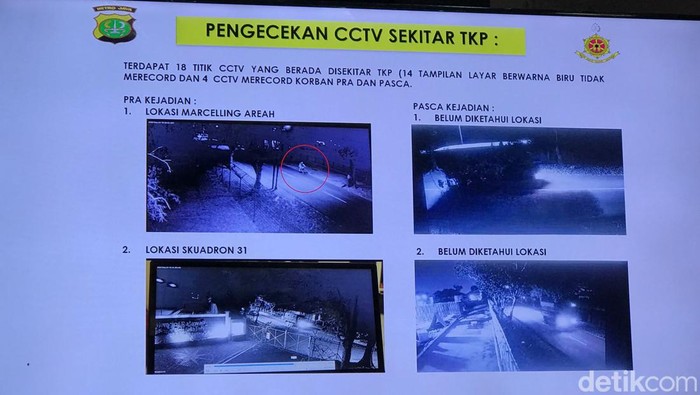 Polisi mengungkap anak pamen TNI terlihat bersepeda sendirian sekitar 10 menit sebelum ditemukan tewas di TKP di Pos Spion (Ujung Landasan 24) Lanud Halim Perdanakusuma. (M Fardan Kaftaro/detikcom)