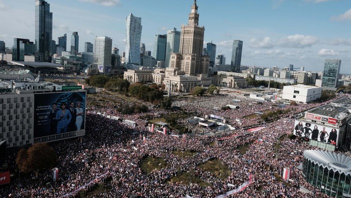 Participants gather at a major city centre intersection, during the 