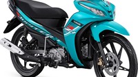 Perpaduan grafis cyan dan merah tampak menonjol pada warna Metallic Black, sedangkan di Metallic Red mendapatkan sentuhan gold dan Metallic Cyan dibubuhi grafis putih bercampur merah. Foto: Dok. Yamaha Indonesia Motor Manufacturing (YIMM)