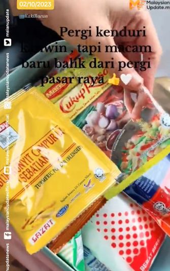 Bingkisan pernikahan unik berupa sembako