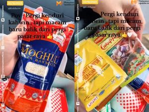 Unik! Pengantin Ini Berikan Bingkisan Sembako untuk Tamu Undangan